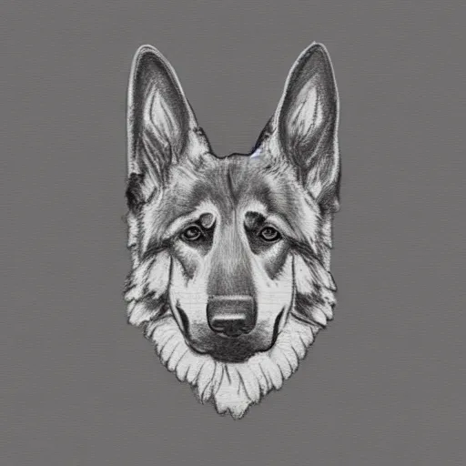 Image similar to German Shepherd, line sketch