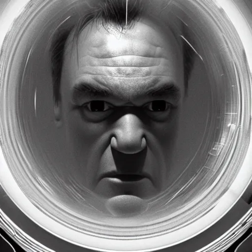 Image similar to hyperrealistic film still of quentin tarantino in space, stunning 3 d render, inspired by istvan sandorfi & greg rutkowski & unreal engine, perfect symmetry, dim volumetric cinematic lighting, 8 k octane comprehensive render, extremely hyper - detailed, incredibly lifelike attributes, intricate, real flesh texture, masterpiece, artstation, stunning,