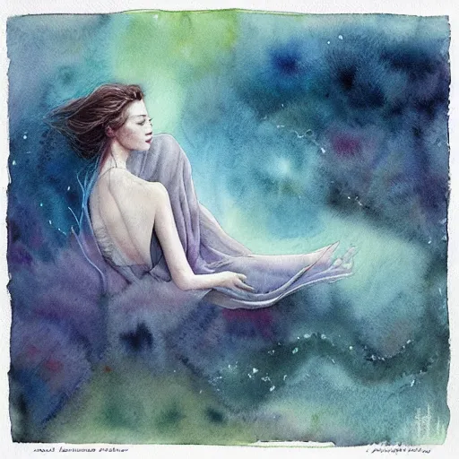 Image similar to watercolor illustration of a serene landscape by anna dittmann, by marco mazzoni, by stephanie law,