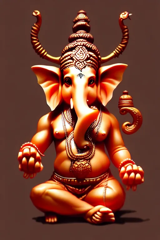 Prompt: isometric Ganesha by Artgerm and WLOP, Pixiv