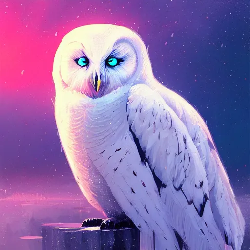 Image similar to a snow owl by anato finnstark, by alena aenami, by john harris, by ross tran, by wlop, by andreas rocha