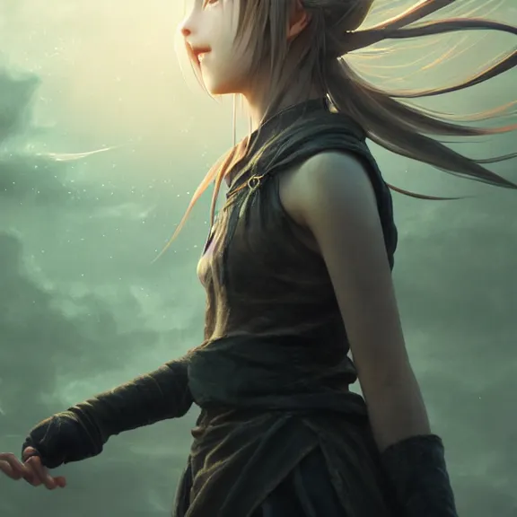 Image similar to a girl from final fantasy live action, movie still from clannad after story, evocative, mystical night, sharp focus, very very very very detailed, award winning, masterpiece digital painting by greg rutkowski, alex grey, marc adamus, beautiful dramatic lighting, artstation, 4 k wallpaper, style by peter deligdisch, peterdraws