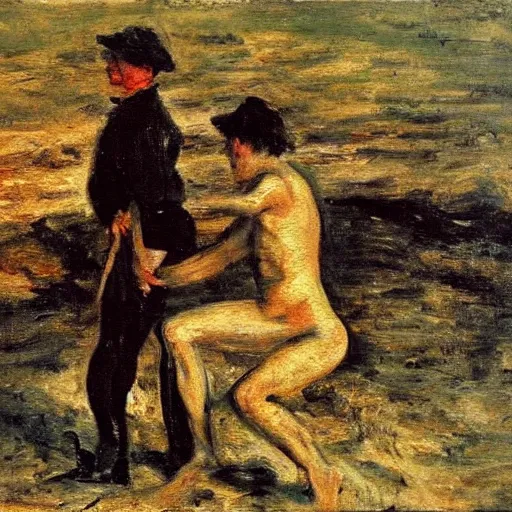 Image similar to this is hell, oil painting by max liebermann