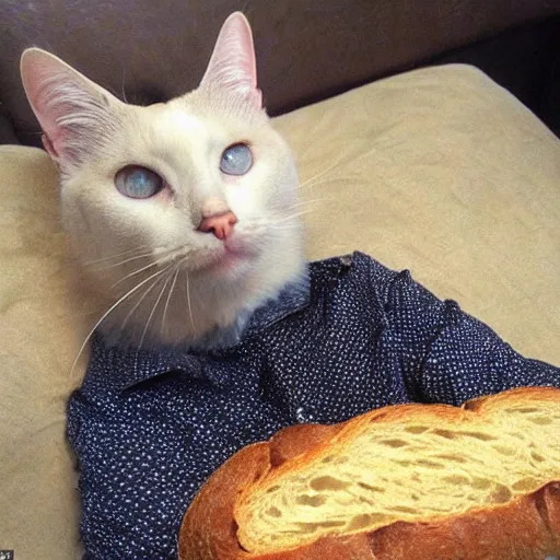 Prompt: you thought it was bread but no it was me the cat