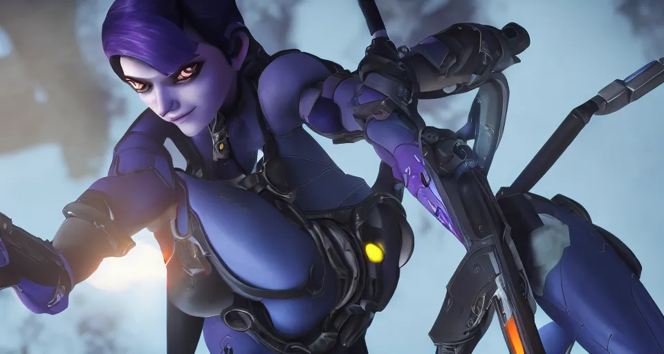 Image similar to widowmaker, overwatch, 4 k, screenshot, high detailed