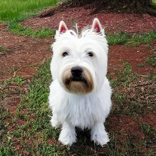 Image similar to “ iron bark, the superhero west highland terrier. ”