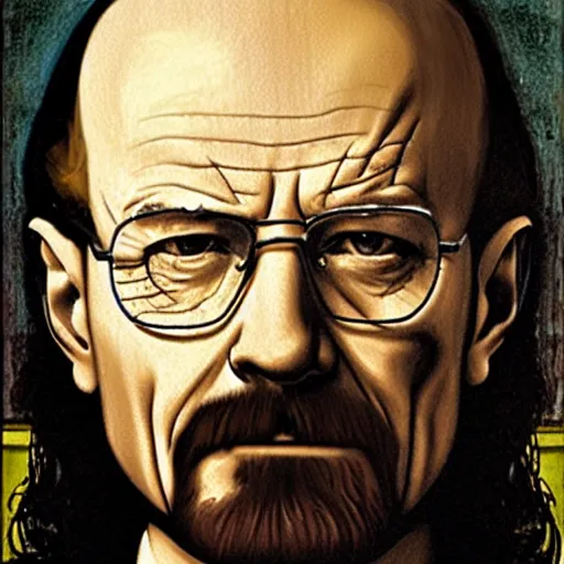 Prompt: walter white in the mona lisa
