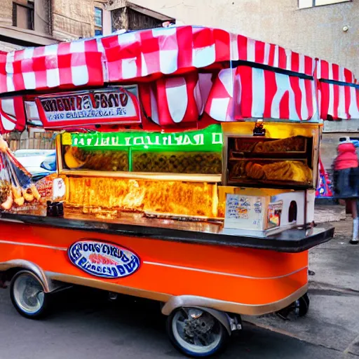 Image similar to hot dog street food stand amateur photography with flash