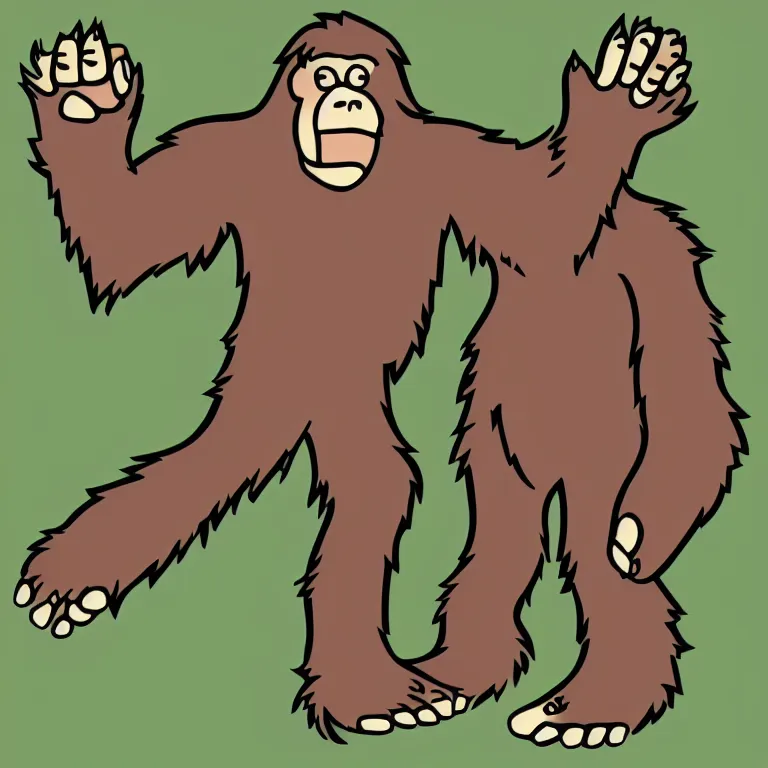 Prompt: illustration of bigfoot, svg, illustrator