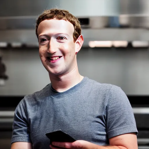 Image similar to Mark Zuckerberg as a restaurant chef EOS-1D, f/1.4, ISO 200, 1/160s, 8K, RAW, unedited, symmetrical balance, in-frame, Photoshop, Nvidia, Topaz AI