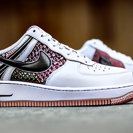 Image similar to nike airforce 1 with russian pattern,