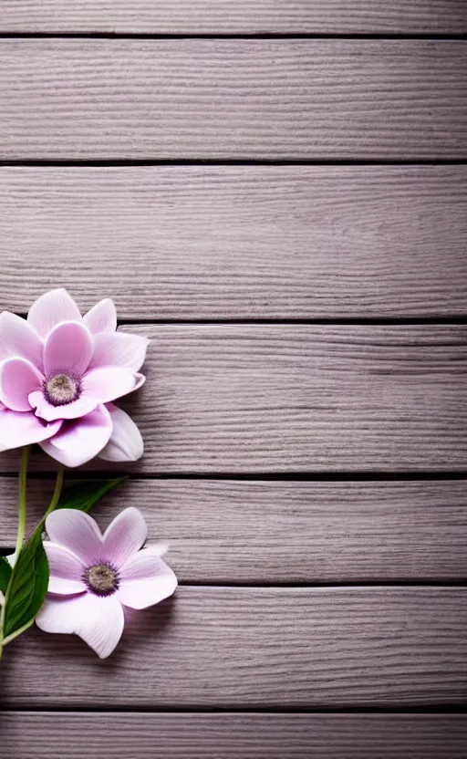Prompt: clean soft backdrop, soft easy pale purple flower on pale gray rustic boards, background, backdrop for infant obituary