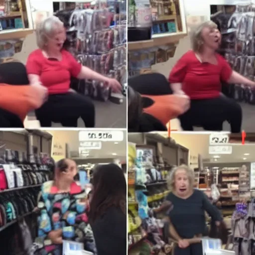 Image similar to Exhausted retail workers take out rage on elderly lady