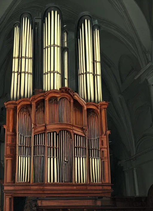 Image similar to old pipe organ in ireland, cinematic, ultra detailed, 8 k, concept art, lisa yuskavage