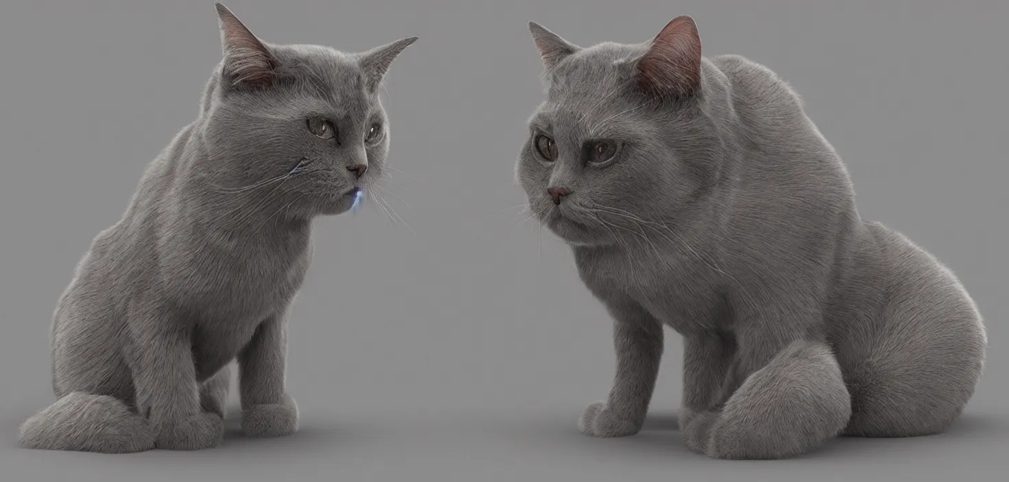 Image similar to symmetrical robot cat, CGSociety