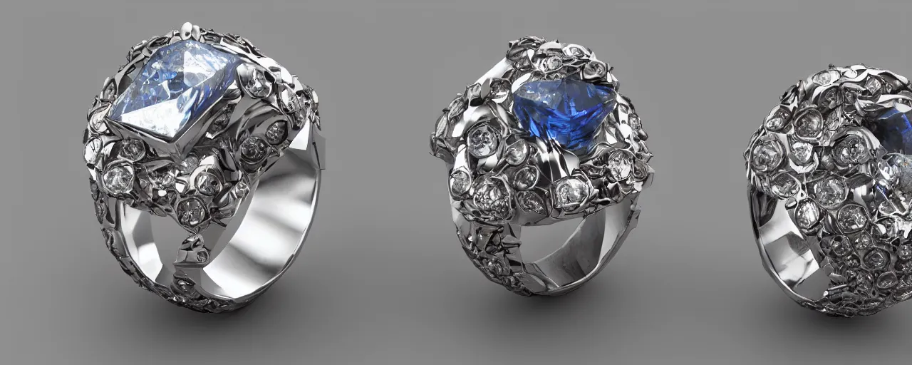 Prompt: magic crystal ring, fire, stone, crystal, engravings, diamonds, product design, art by gerald brom, greg rutkowski and artgerm, photo realism, unreal engine, c 4 d