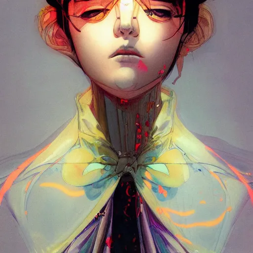 Image similar to prompt : fashion tv character portrait soft light painted by james jean and katsuhiro otomo and erik jones, inspired by akira anime, smooth face feature, intricate oil painting, high detail illustration, sharp high detail, manga and anime 1 9 9 9