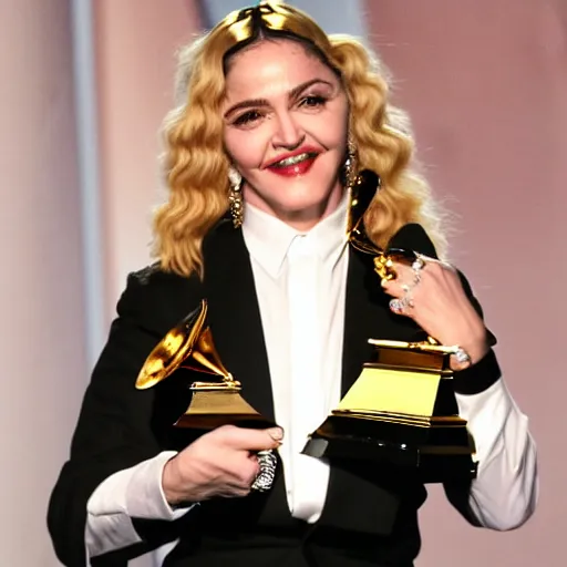 Prompt: madonna winning a grammy award