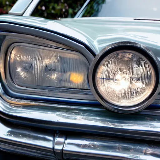 Image similar to closeup photo of an 70s car`s handlamp by Julie Blackmon,