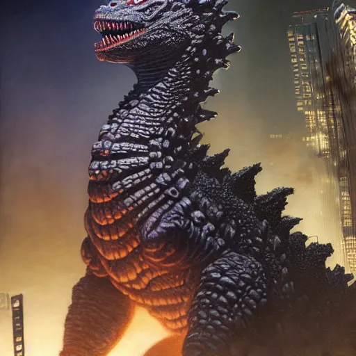 Prompt: UHD hyperrealistic impressive photo of Godzilla standing in line at a night club, correct face, accurate face, intricately detailed, ornate details, by Ayami Kojima, Amano, Karol Bak, Greg Hildebrandt, and Mark Brooks, by Antonio Caparo and Ferdinand Knab and Greg Rutkowski UHD photorealistic trending on artstation