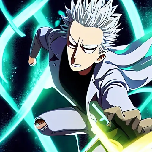 Image similar to Rick Sanchez in one punch man 4K detailed Digital art