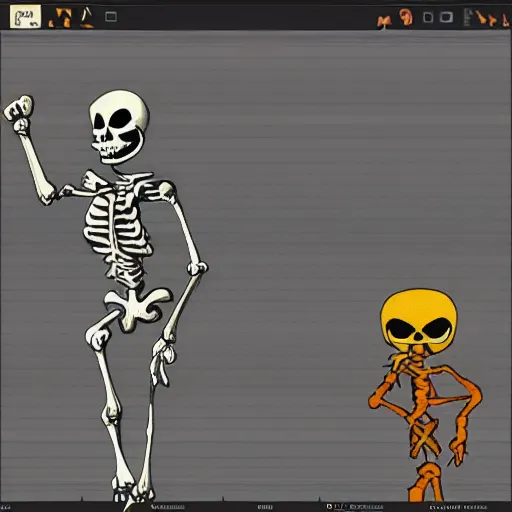 Image similar to 3d skelleton in ps1 game optimic