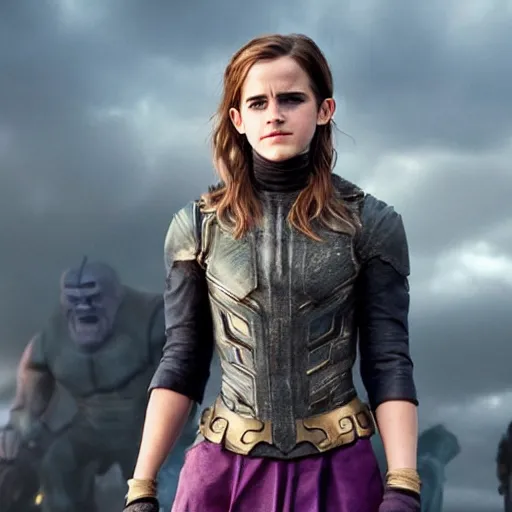 Image similar to emma watson as thanos