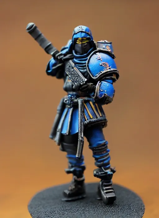 Prompt: 8 0 mm resin detailed miniature of a warhammer 4 0 k futuristic ninja warriors, product introduction photos, 4 k, full body,