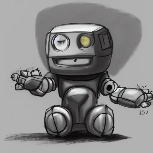 Image similar to a drawing of a robot with a teddy bear sitting on top of it, concept art by Kanbun Master, pixiv, furry art, concept art, toonami, sketchfab