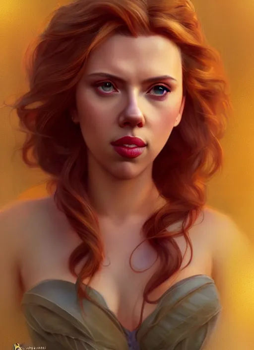 Prompt: scarlett johansson portrait as a disney princess, au naturel, hyper detailed, digital art, trending in artstation, cinematic lighting, studio quality, smooth render, unreal engine 5 rendered, octane rendered, art style by klimt and nixeu and ian sprigger and wlop and krenz cushart