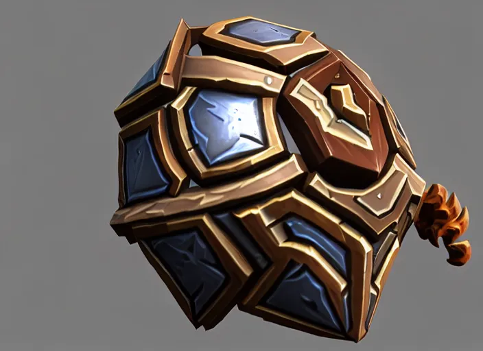 Prompt: crooked round bone shield, stylized stl, 3 d render, activision blizzard style, hearthstone style