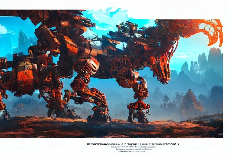 Image similar to fireclaw machine mecanical creature robot of horizon forbidden west horizon zero dawn bioluminiscence global illumination ray tracing hdr fanart arstation by ian pesty and alena aenami artworks in 4 k