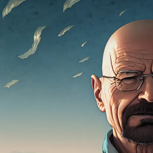 Image similar to highly detailed portrait of walter white, unreal engine, fantasy art by greg rutkowski, loish, rhads, ferdinand knab, makoto shinkai and lois van baarle, ilya kuvshinov, rossdraws, tom bagshaw, global illumination, radiant light, detailed and intricate environment