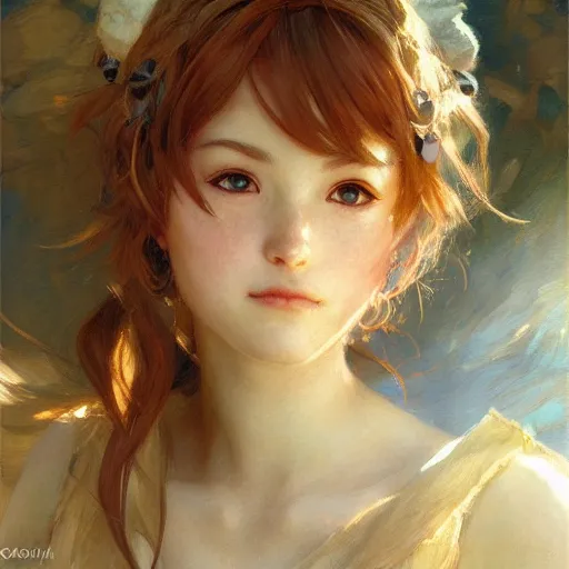 Prompt: detailed portrait of cute anime girl samantha, natural light, painting by gaston bussiere, craig mullins, j. c. leyendecker