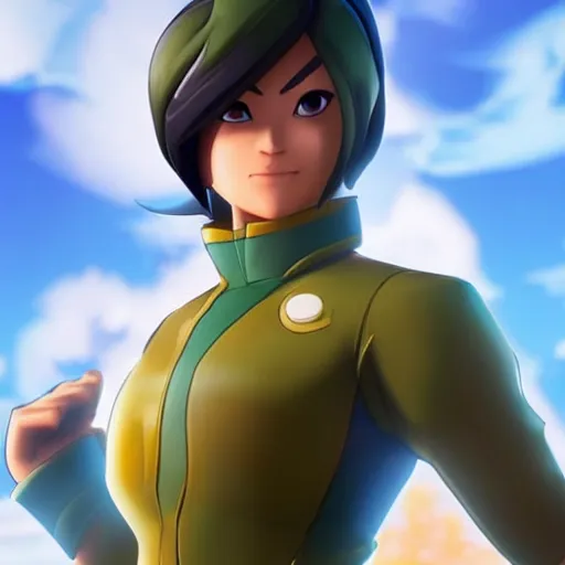 Image similar to toph beifong in fortnite, blind eyes, character render, full body shot, highly detailed, in game render