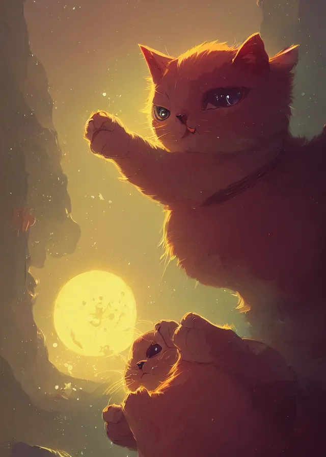 Image similar to cute cat, by victo ngai and andreas rocha and greg rutkowski, trending on artstation, unreal engine, 8 k hd wallpaperjpeg artifact, blur, artfact