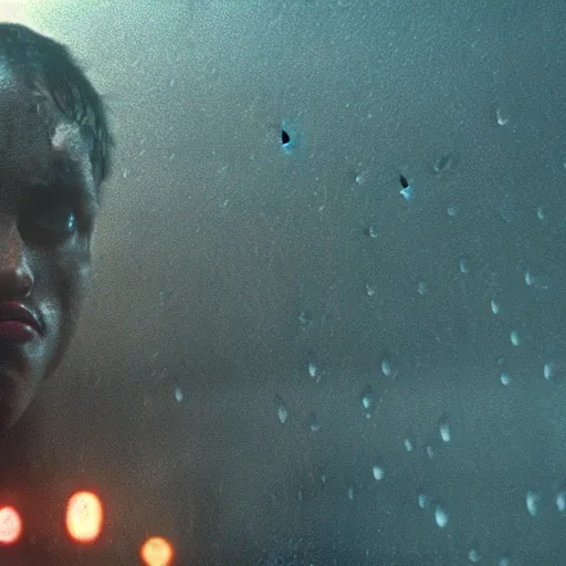 Image similar to Close up of Lepidobatrachus laevis facing the camera in a still from the movie Blade Runner (1982), high quality, rain, rain drops, cold lighting, 4k, night, award winning photo, beautiful