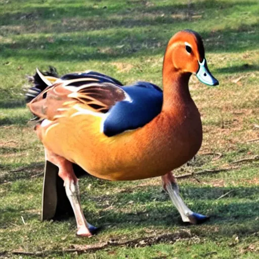 Prompt: half duck half horse