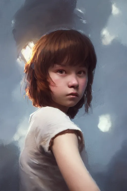 Prompt: of a portrait of young short muscular teen girl by Greg Rutkowski, Sung Choi, Mitchell Mohrhauser, Maciej Kuciara, Johnson Ting, Maxim Verehin, Peter Konig, final fantasy , 8k photorealistic, cinematic lighting, HD, high details, atmospheric , trending on artstation