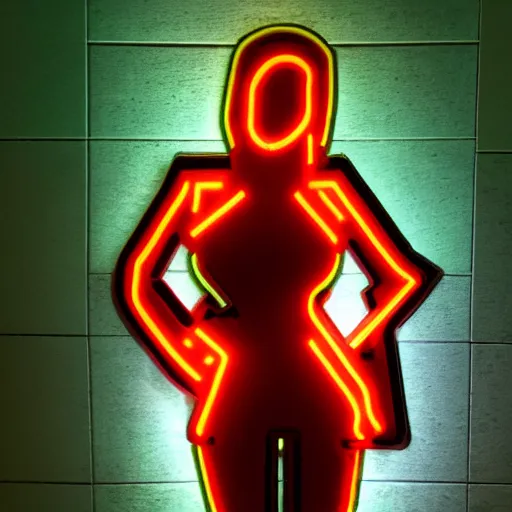 Image similar to a female cyborg humanoid neon lighting