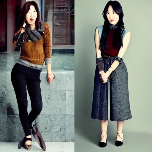Prompt: women in the style of kim hyung - tae