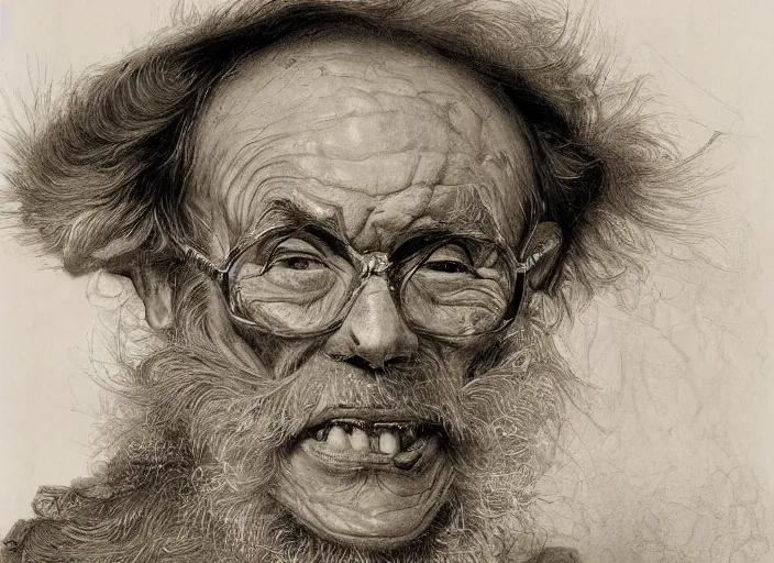 Image similar to a highly detailed grotesque portrait of a dentist, james gurney, james jean