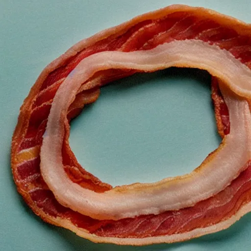 Prompt: a möbius strip of bacon