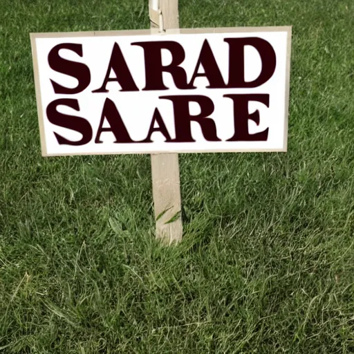 Prompt: a yard sale sign