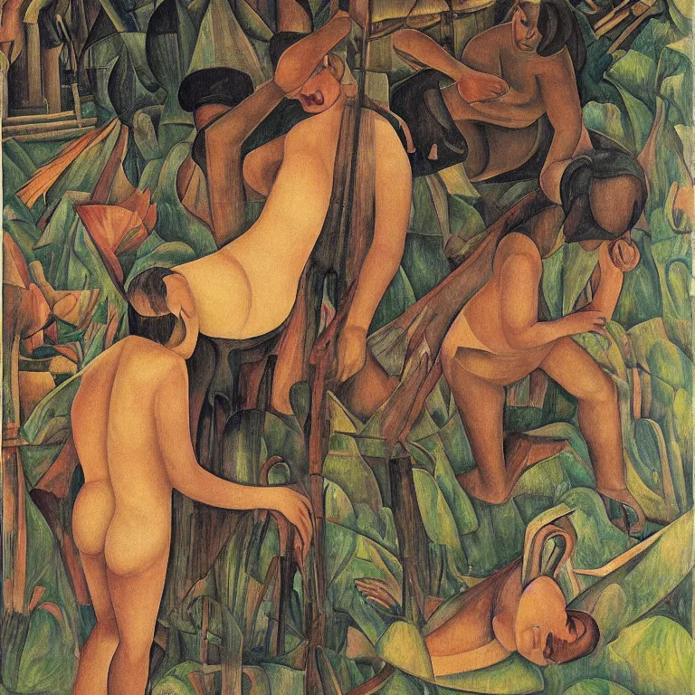 Image similar to a girl smash her phone in the yard, diego rivera and georg scholz, highly detailed