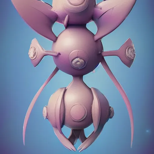 Image similar to a cute psychic type pokemon:: by beeple and James Gilleard and Justin Gerard :: ornate, dynamic, particulate, intricate, elegant, highly detailed, centered, artstation, smooth, sharp focus, octane render, 3d