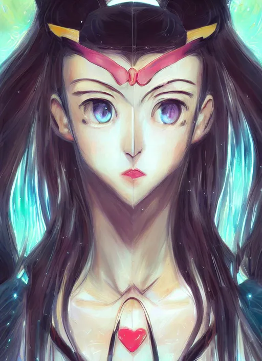 Image similar to by WLOP, By Sailor Moon, symmetrical face