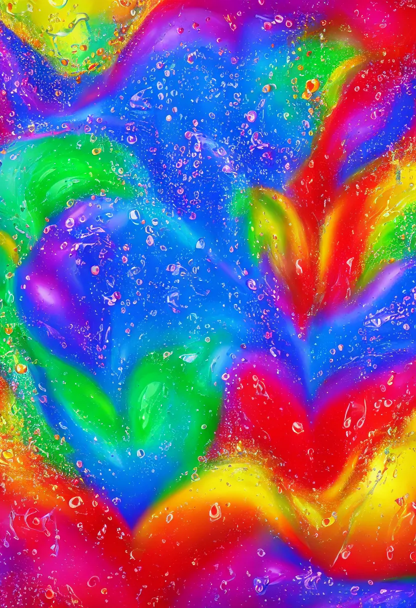 Image similar to highly detailed 3 d painting of a heart of splashing liquids and colorful thick paints suspended in air, 8 k rendering