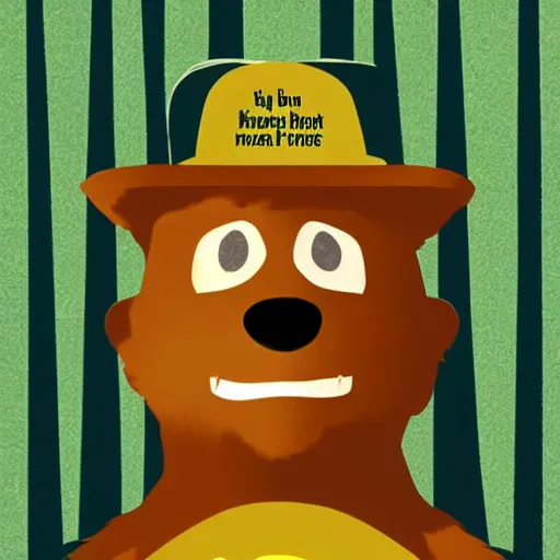 Prompt: smokey the bear starting a forest fire, 5 0's pop - art style