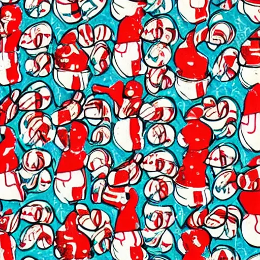 Prompt: 1960s illustrated peppermint candy pattern, highly detailed, album cover